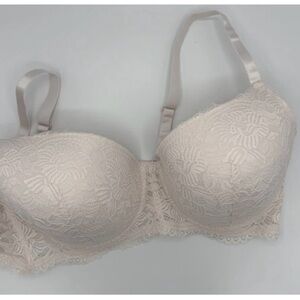 Dreamwear Women's Bra 42C Lightly Lined Floral Lace Overlay Blush Intimates
